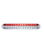 (CARD) CHROME 14 RED/14 WHITE LED 12" P/T/C LIGHT BAR - RED/CLEAR LENS (CARD) CHROME 14 RED/14 WHITE LED 12" P/T/C LIGHT BAR - RED/CLEAR LENS
