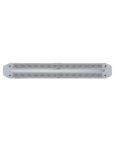 (CARD) CHROME 14 AMBER/14 WHITE LED 12" P/T/C LIGHT BAR - CLEAR/CLEAR LENS (CARD) CHROME 14 AMBER/14 WHITE LED 12" P/T/C LIGHT BAR - CLEAR/CLEAR LENS