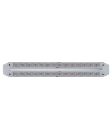 (CARD) CHROME 14 RED/14 WHITE LED 12" P/T/C LIGHT BAR - CLEAR/CLEAR LENS (CARD) CHROME 14 RED/14 WHITE LED 12" P/T/C LIGHT BAR - CLEAR/CLEAR LENS