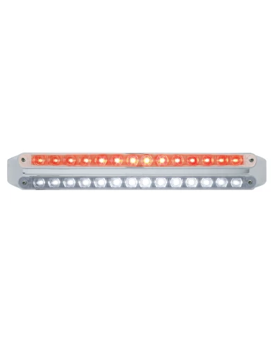 (CARD) CHROME 14 RED/14 WHITE LED 12" P/T/C LIGHT BAR - CLEAR/CLEAR LENS (CARD) CHROME 14 RED/14 WHITE LED 12" P/T/C LIGHT BAR - CLEAR/CLEAR LENS