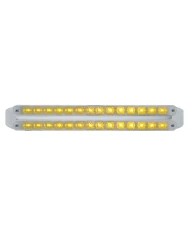 (CARD) CHROME 14 AMBER/14 AMBER LED 12" P/T/C LIGHT BAR - CHROME/CHROME LENS (CARD) CHROME 14 AMBER/14 AMBER LED 12" P/T/C LIGHT BAR - CHROME/CHROME LENS
