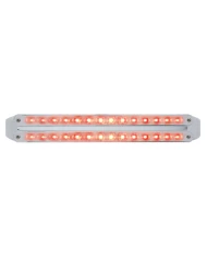 (CARD) CHROME 14 RED/14 RED LED 12" P/T/C LIGHT BAR - CHROME/CHROME LENS