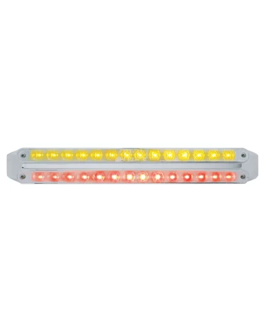 (CARD) CHROME 14 AMBER/14 RED LED 12" P/T/C LIGHT BAR - CHROME/CHROME LENS (CARD) CHROME 14 AMBER/14 RED LED 12" P/T/C LIGHT BAR - CHROME/CHROME LENS