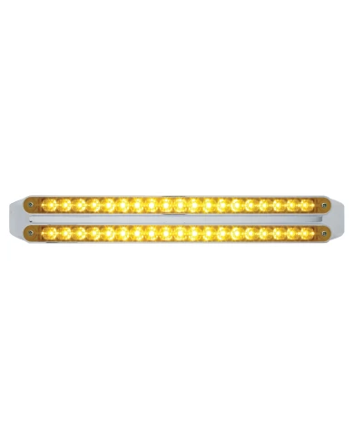 (CARD) CHROME 19 AMBER/19 AMBER LED 12" REFLECTOR LIGHT BAR - AMBER/AMBER LENS (CARD) CHROME 19 AMBER/19 AMBER LED 12" REFLECTOR LIGHT BAR - AMBER/AMBER LENS