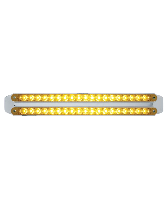 (CARD) CHROME 19 AMBER/19 AMBER LED 12" REFLECTOR LIGHT BAR - AMBER/AMBER LENS (CARD) CHROME 19 AMBER/19 AMBER LED 12" REFLECTOR LIGHT BAR - AMBER/AMBER LENS