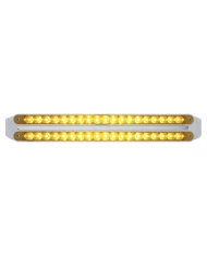 (CARD) CHROME 19 AMBER/19 AMBER LED 12" REFLECTOR LIGHT BAR - AMBER/AMBER LENS