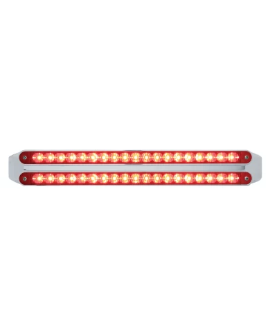 (CARD) CHROME 19 RED/19 RED LED 12" REFLECTOR LIGHT BAR - RED/RED LENS (CARD) CHROME 19 RED/19 RED LED 12" REFLECTOR LIGHT BAR - RED/RED LENS