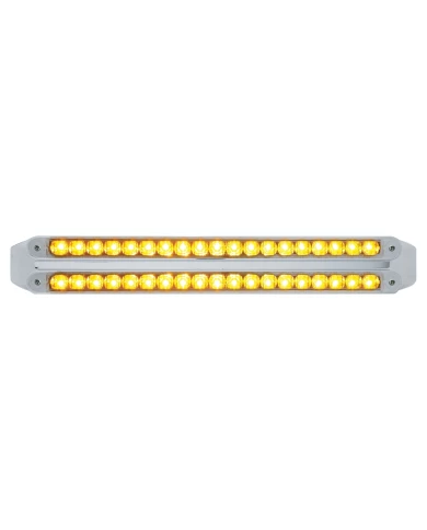 (CARD) CHROME 19 AMBER/19 AMBER LED 12" REFLECTOR LIGHT BAR - CLEAR/CLEAR LENS (CARD) CHROME 19 AMBER/19 AMBER LED 12" REFLECTOR LIGHT BAR - CLEAR/CLEAR LENS