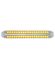 (CARD) CHROME 19 AMBER/19 AMBER LED 12" REFLECTOR LIGHT BAR - CLEAR/CLEAR LENS (CARD) CHROME 19 AMBER/19 AMBER LED 12" REFLECTOR LIGHT BAR - CLEAR/CLEAR LENS