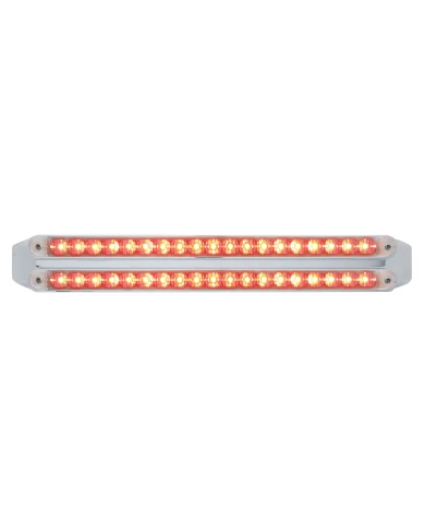 (CARD) CHROME 19 RED/19 RED LED 12" REFLECTOR LIGHT BAR - CLEAR/CLEAR LENS (CARD) CHROME 19 RED/19 RED LED 12" REFLECTOR LIGHT BAR - CLEAR/CLEAR LENS