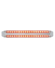 (CARD) CHROME 19 RED/19 RED LED 12" REFLECTOR LIGHT BAR - CLEAR/CLEAR LENS (CARD) CHROME 19 RED/19 RED LED 12" REFLECTOR LIGHT BAR - CLEAR/CLEAR LENS