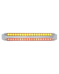 (CARD) CHROME 19 AMBER/19 RED LED 12" REFLECTOR LIGHT BAR - CLEAR/CLEAR LENS (CARD) CHROME 19 AMBER/19 RED LED 12" REFLECTOR LIGHT BAR - CLEAR/CLEAR LENS