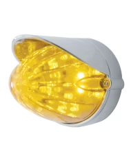 (BULK) 19 AMBER LED FLUSH MOUNT WATERMELON MARKER/AUXILIARY LIGHT WITH VISOR - AMBER LENS (BULK) 19 AMBER LED FLUSH MOUNT WATERMELON MARKER/AUXILIARY LIGHT WITH VISOR - AMBER LENS