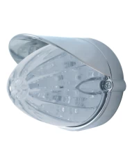 (BULK) 19 AMBER LED FLUSH MOUNT WATERMELON MARKER/AUXILIARY LIGHT WITH VISOR - CLEAR LENS (BULK) 19 AMBER LED FLUSH MOUNT WATERMELON MARKER/AUXILIARY LIGHT WITH VISOR - CLEAR LENS
