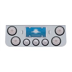 UP34711-CR Rear Center Panel With 4X 10 LED 4" Lights & 3X 13 LED 2.5" Beehive Lights -Red LED/Clear Lens