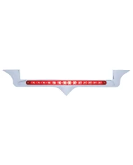 (CARD) CHROME PLASTIC KENWORTH HOOD EMBLEM HOUSING W/ 14 RED LED 12" LIGHT BAR - RED LENS (CARD) CHROME PLASTIC KENWORTH HOOD EMBLEM HOUSING W/ 14 RED LED 12" LIGHT BAR - RED LENS