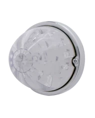 (BULK) 17 AMBER LED DUAL FUNCTION WATERMELON FLUSH MOUNT LIGHT KIT W/ MOUNTING BASE - CLEAR LENS