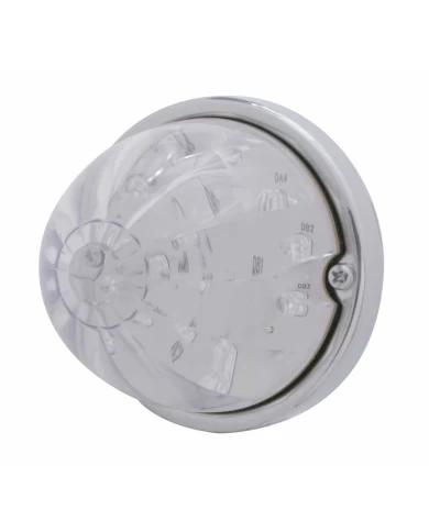 (BULK) 17 RED LED DUAL FUNCTION WATERMELON FLUSH MOUNT LIGHT KIT W/ MOUNTING BASE - CLEAR LENS