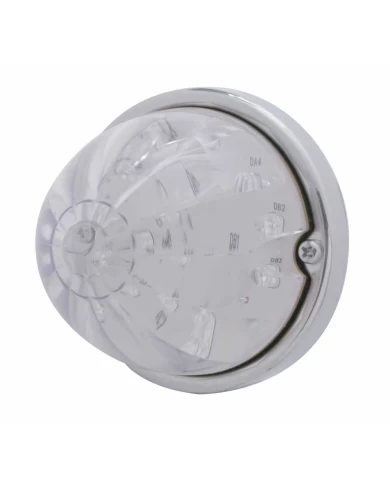 (BULK) 17 AMBER LED WATERMELON CAB LIGHT FLUSH MOUNT KIT W/ MOUNTING BASE - CLEAR LENS