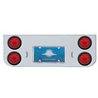 UP34720-Chrome Rear Center Panel With Four 10 LED 4" Lights & Grommets - Red LED/Red Lens