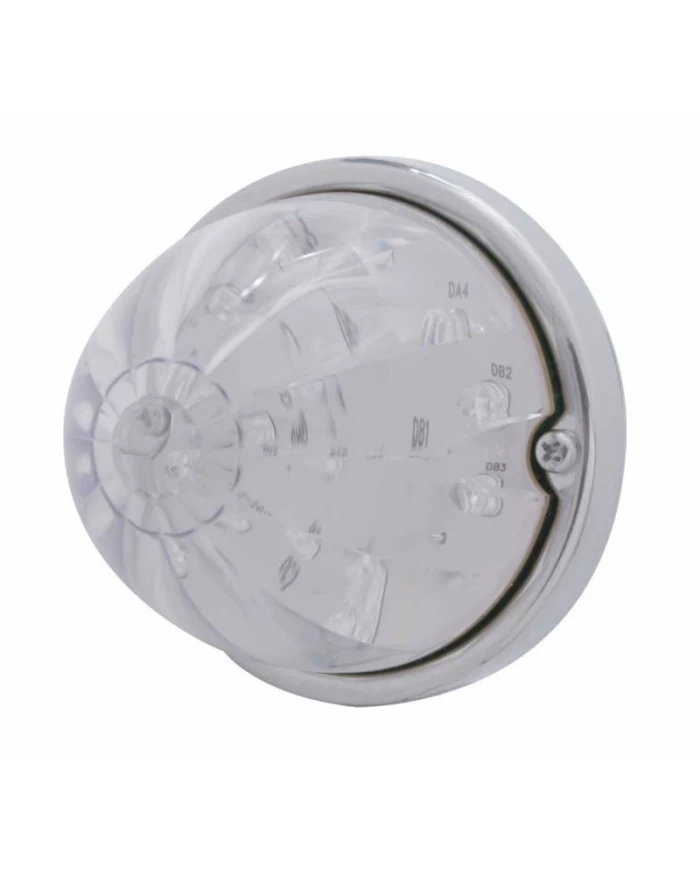 (BULK) 17 RED LED WATERMELON CAB LIGHT FLUSH MOUNT KIT W/ MOUNTING BASE - CLEAR LENS