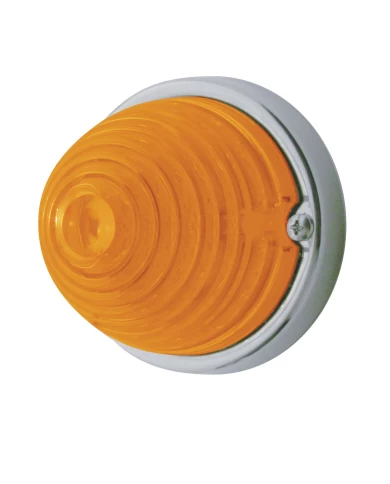 (BULK) 17 AMBER LED BEEHIVE CAB LIGHT FLUSH MOUNT KIT W/ MOUNTING BASE - AMBER LENS