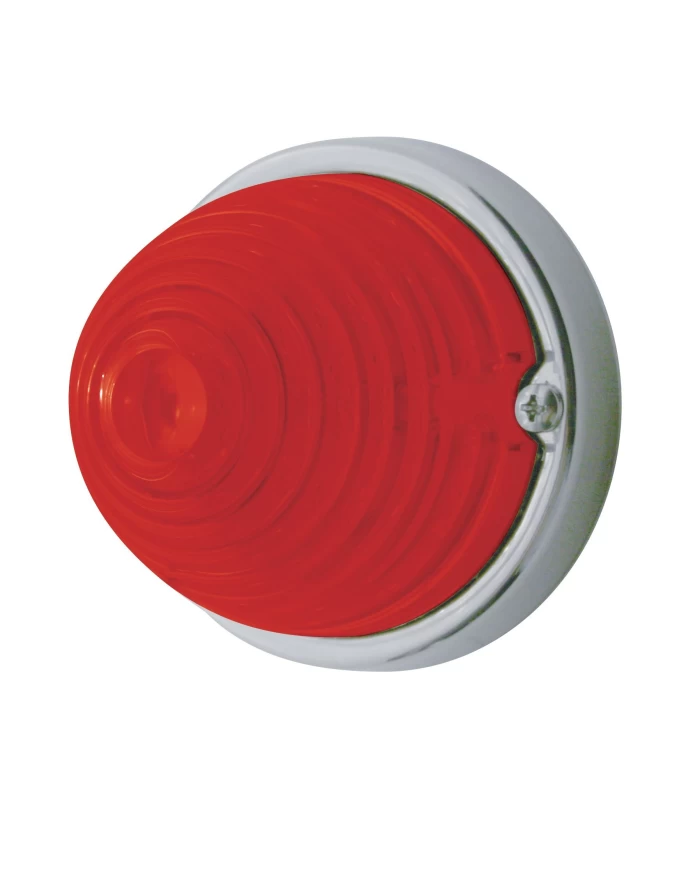 (BULK) 17 RED LED BEEHIVE CAB LIGHT FLUSH MOUNT KIT W/ MOUNTING BASE - RED LENS