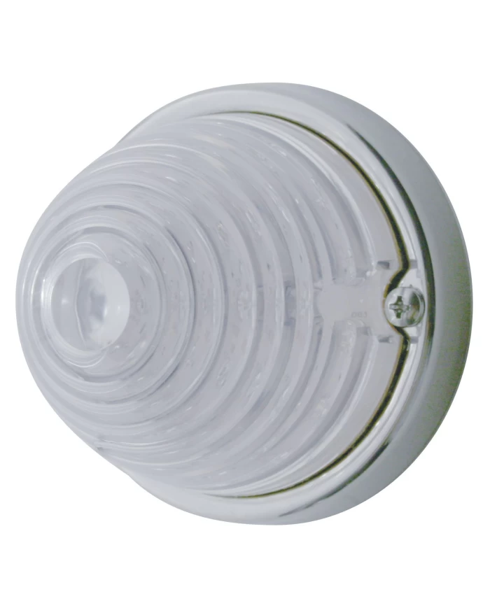 (BULK) 17 AMBER LED BEEHIVE CAB LIGHT FLUSH MOUNT KIT W/ MOUNTING BASE - CLEAR LENS