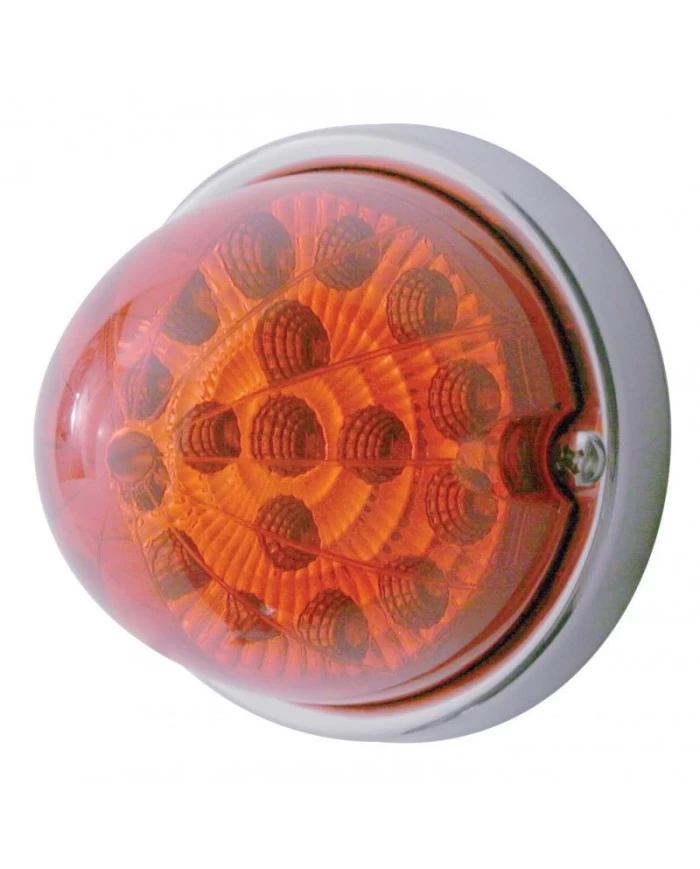 (BULK) 17 RED LED CLEAR REFLECTOR CAB LIGHT FLUSH MOUNT KIT W/ MOUNTING BASE - RED LENS