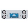 UP34721-Chrome Rear Center Panel With Four 10 LED 4" Lights & Grommets - Red LED/Clear Lens