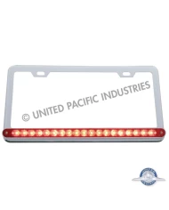 (BULK) CHROME LICENSE PLATE W/ 19 RED LED 12" REFLECTOR LIGHT BAR - RED LENS (BULK) CHROME LICENSE PLATE W/ 19 RED LED 12" REFLECTOR LIGHT BAR - RED LENS