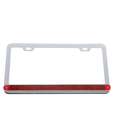 (BULK) CHROME LICENSE PLATE W/ 19 RED LED 12" REFLECTOR LIGHT BAR - RED LENS (BULK) CHROME LICENSE PLATE W/ 19 RED LED 12" REFLECTOR LIGHT BAR - RED LENS