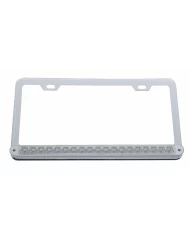 (BULK) CHROME LICENSE PLATE W/ 19 RED LED 12" REFLECTOR LIGHT BAR - CLEAR LENS (BULK) CHROME LICENSE PLATE W/ 19 RED LED 12" REFLECTOR LIGHT BAR - CLEAR LENS