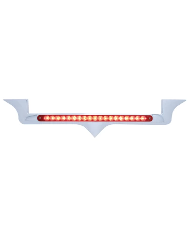 (CARD) CHROME PLASTIC KENWORTH HOOD EMBLEM HOUSING W/ 19 RED LED 12" LIGHT BAR W/ REFLECTOR - RED LENS (CARD) CHROME PLASTIC KENWORTH HOOD EMBLEM HOUSING W/ 19 RED LED 12" LIGHT BAR W/ REFLECTOR - RED LENS