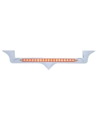 (CARD) CHROME PLASTIC KENWORTH HOOD EMBLEM HOUSING W/ 19 RED LED 12" LIGHT BAR W/ REFLECTOR- CLEAR LENS (CARD) CHROME PLASTIC KENWORTH HOOD EMBLEM HOUSING W/ 19 RED LED 12" LIGHT BAR W/ REFLECTOR- CLEAR LENS