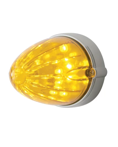 (BULK) 19 AMBER LED FLUSH MOUNT WATERMELON MARKER/AUXILIARY LIGHT - AMBER LENS (BULK) 19 AMBER LED FLUSH MOUNT WATERMELON MARKER/AUXILIARY LIGHT - AMBER LENS