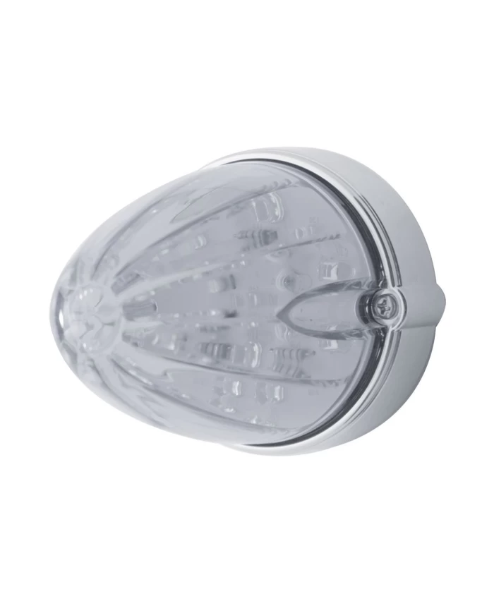 (BULK) 19 AMBER LED FLUSH MOUNT WATERMELON MARKER/AUXILIARY LIGHT - CLEAR LENS (BULK) 19 AMBER LED FLUSH MOUNT WATERMELON MARKER/AUXILIARY LIGHT - CLEAR LENS