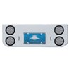 UP34723-Chrome Rear Center Panel With Four 12 LED 4" Reflector Lights & Grommets - Red LED/Clear Lens
