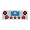 UP34762-SS Rear Center Panel With 4X 7 LED 4" Reflector Lights & 3X 13 LED 2.5" Lights -Red LED & Lens