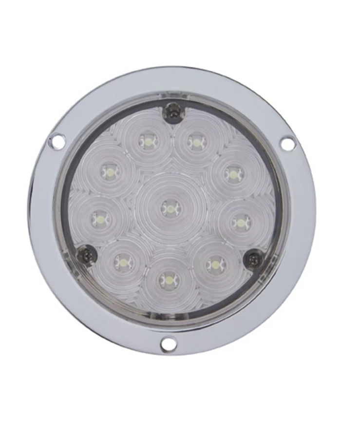(CARD) 10 WHITE LED 4" DEEP DISH UTILITY/AUXILIARY LIGHT - CLEAR LENS