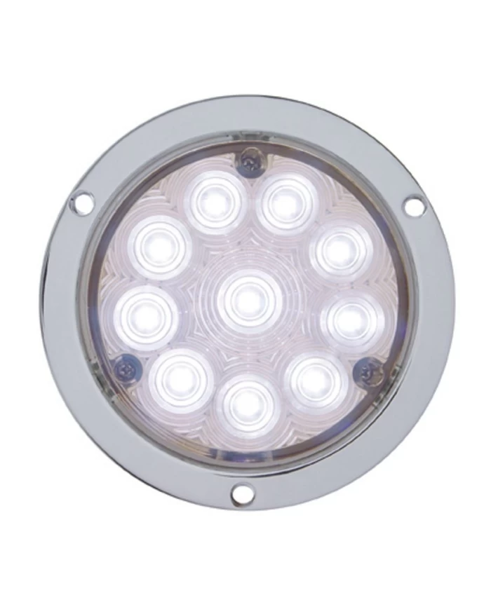 (CARD) 10 WHITE LED 4" DEEP DISH UTILITY/AUXILIARY LIGHT - CLEAR LENS