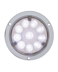 (CARD) 10 WHITE LED 4" DEEP DISH UTILITY/AUXILIARY LIGHT - CLEAR LENS