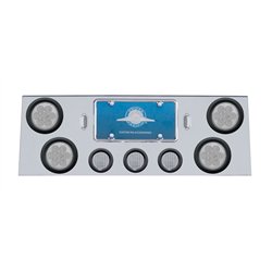UP34763-SS Rear Center Panel With 4X 7 LED 4" Reflector Lights & 3X 13 LED 2.5" Lights -Red LED/Clear Lens
