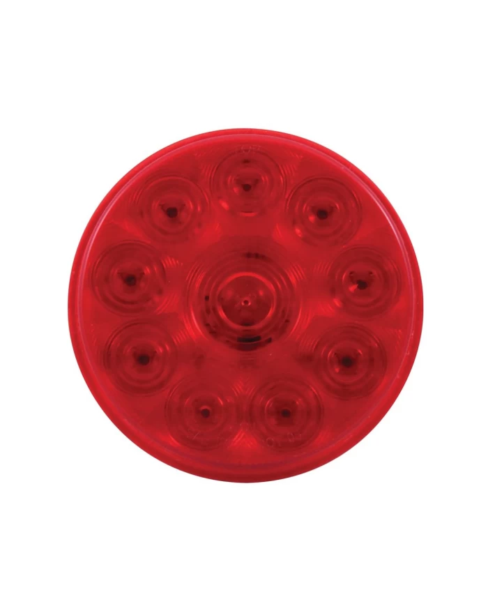 (CARD) 10 RED LED 4" ROUND S/T/T LIGHT - RED LENS (CARD) 10 RED LED 4" ROUND S/T/T LIGHT - RED LENS