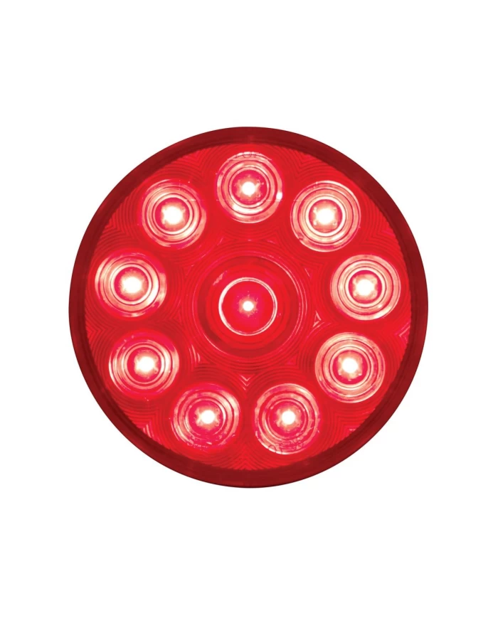 (CARD) 10 RED LED 4" ROUND S/T/T LIGHT - RED LENS (CARD) 10 RED LED 4" ROUND S/T/T LIGHT - RED LENS