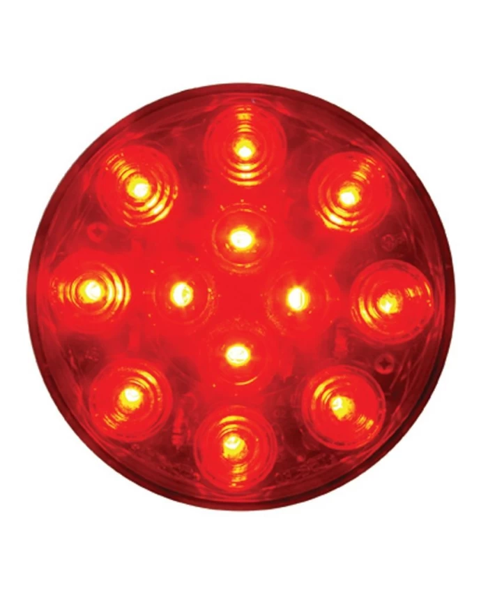 (CARD) 12 RED LED 4" S/T/T LIGHT - RED BUBBLE LENS (CARD) 12 RED LED 4" S/T/T LIGHT - RED BUBBLE LENS