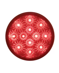(CARD) 12 RED LED 4" ROUND S/T/T LIGHT W/ CHROME REFLECTOR - RED LENS (CARD) 12 RED LED 4" ROUND S/T/T LIGHT W/ CHROME REFLECTOR - RED LENS
