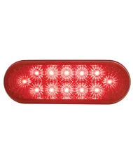 (CARD) 12 RED LED OVAL S/T/T/ LIGHT W/ CHROME REFLECTOR - RED LENS (CARD) 12 RED LED OVAL S/T/T/ LIGHT W/ CHROME REFLECTOR - RED LENS