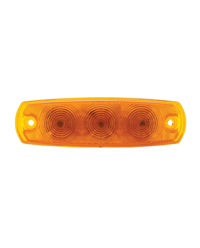(CARD) 3 AMBER LED RECTANGULAR CLEARANCE/MARKER LIGHT - AMBER LENS