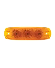(CARD) 3 AMBER LED RECTANGULAR CLEARANCE/MARKER LIGHT - AMBER LENS